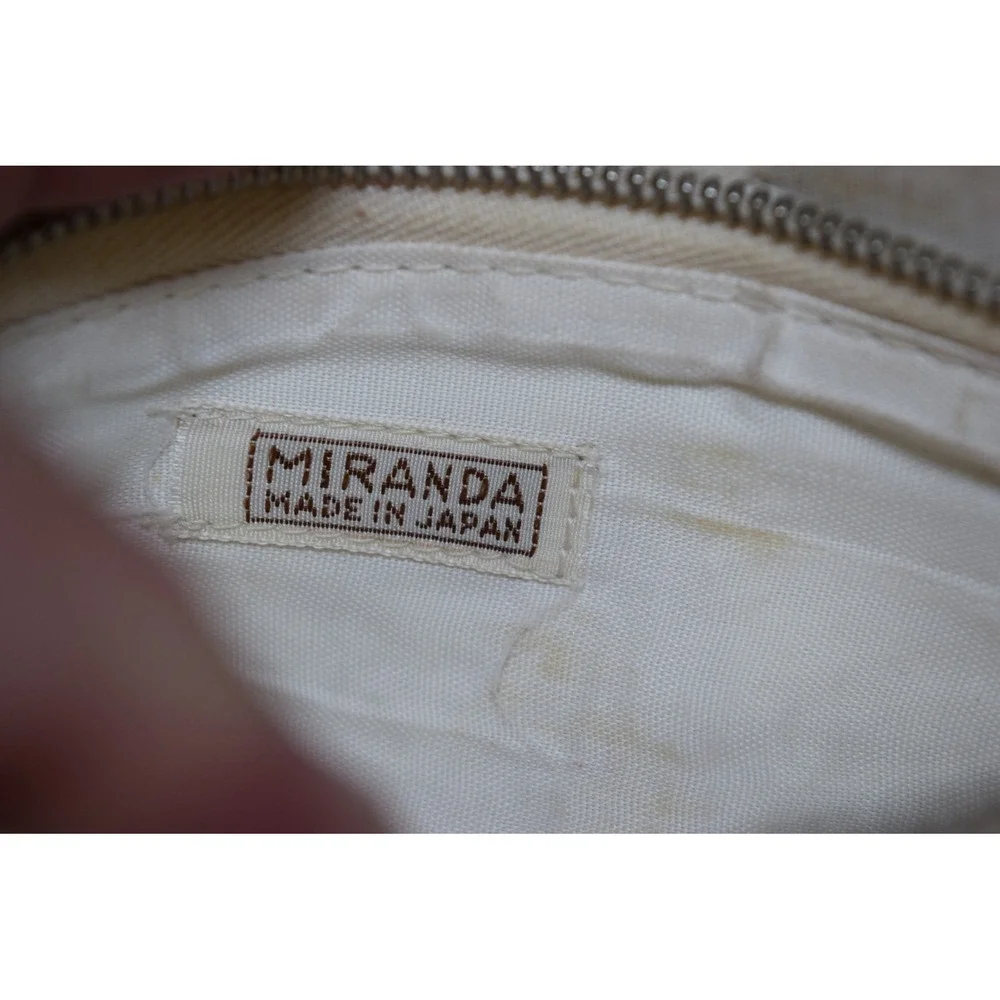 Vtg 1960's Miranda Beaded Hand Clutch Purse Beige Tan Formal Party Evening Bag